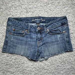 American Eagle Shorts Womens 6 Cut Offs Raw Hem Mini Booty Stretch Low Rise Fray